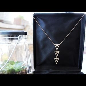 Stella & Dot Geometric Pave Gold Lariat Necklace